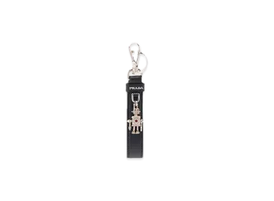 PRADA Saffiano Leather Keyring "Black"