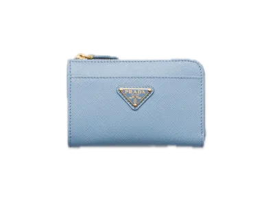 PRADA Saffiano Triangle Key Case "Light blue"