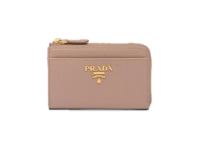 PRADA Saffiano Leather Key Case "Pink beige"