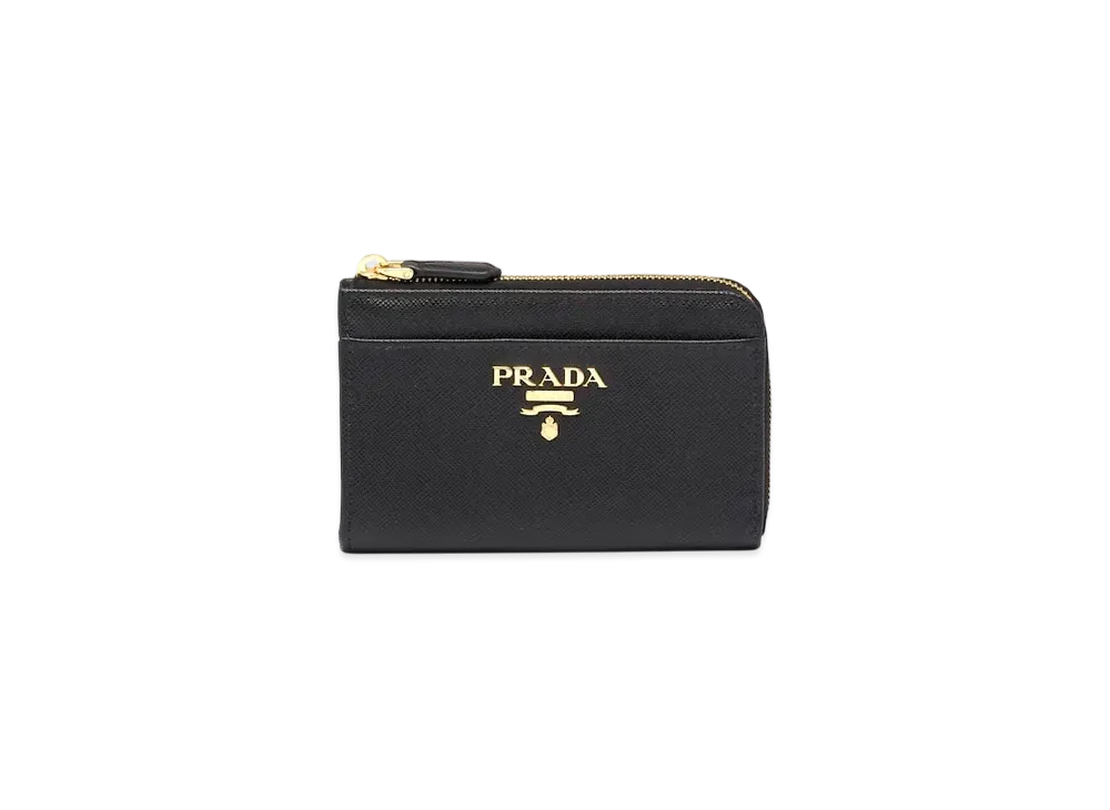 PRADA Saffiano Leather Keychain "Black"