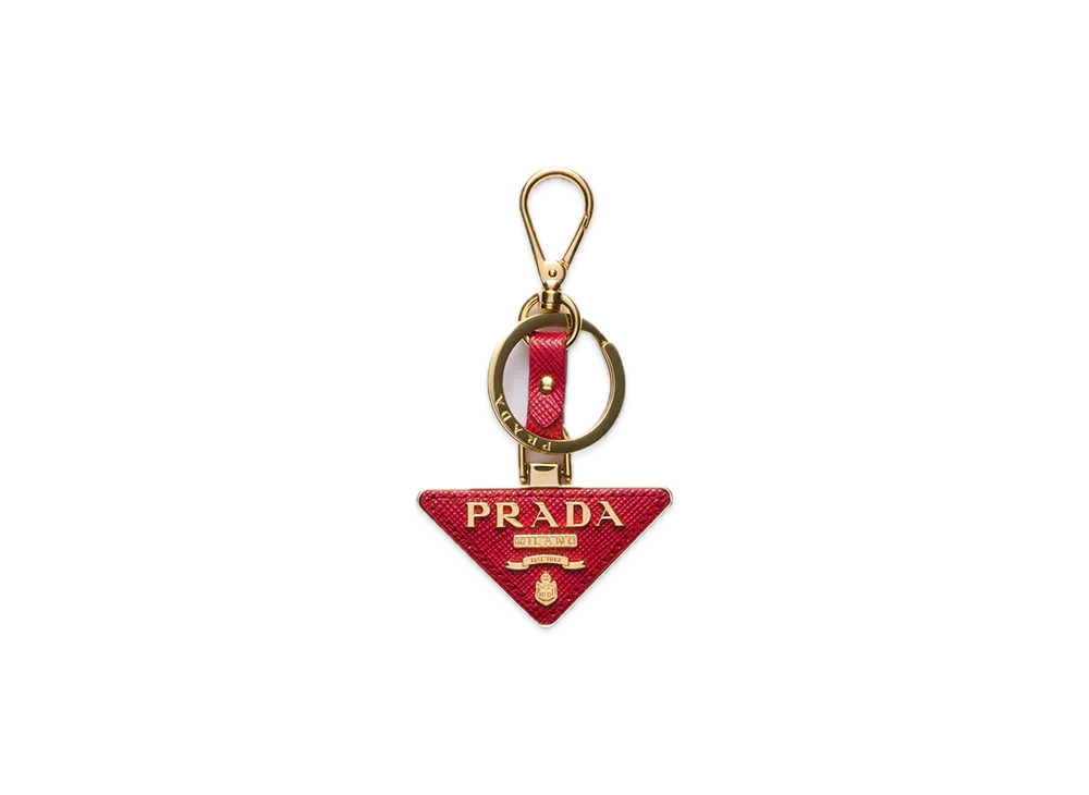 PRADA Saffiano Leather Keyring "Red"