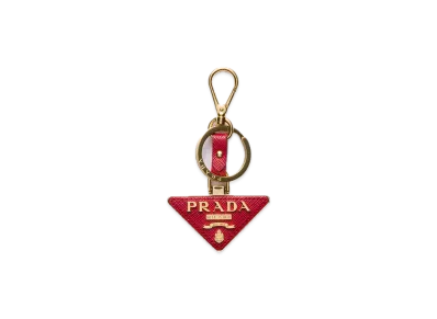 PRADA Saffiano Leather Keyring "Red"