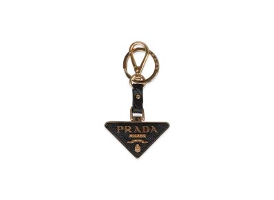 PRADA Wonen's Triangular Keychain With Logo "Black"