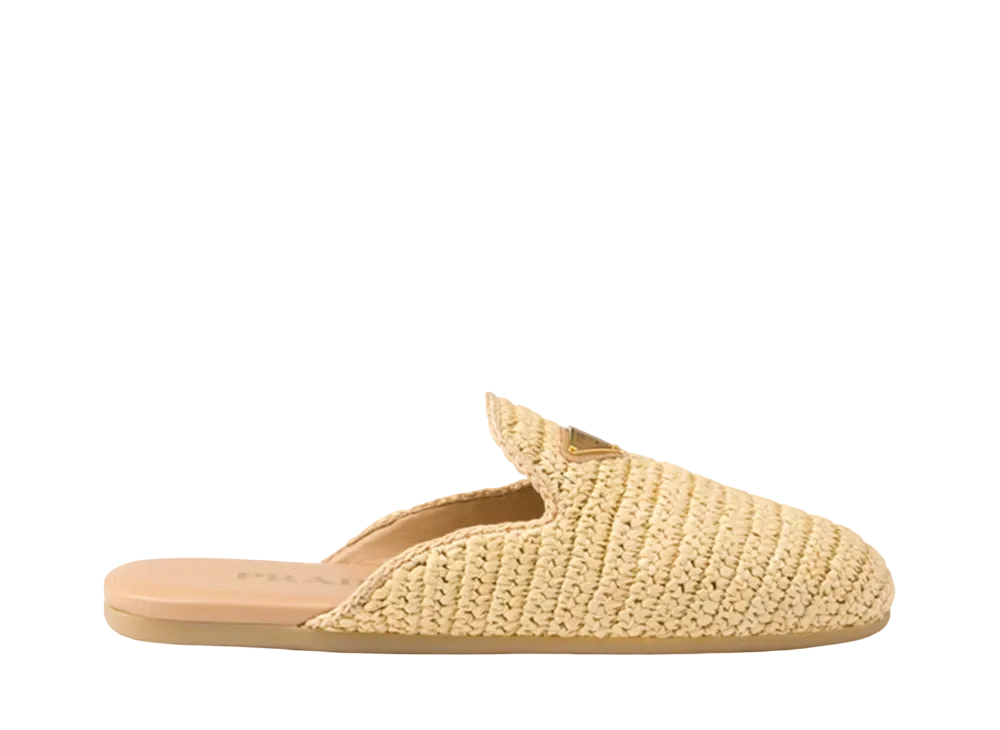 PRADA Women's Crochet Mules "Natural"