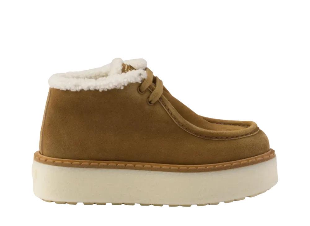 PRADA Women's Suede Chukka Boots "Brown"