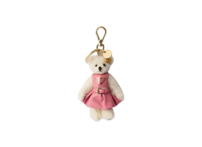 PRADA Teddy Bag Charm with Metal Ring "White"