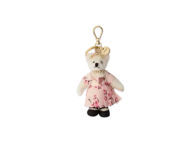 PRADA Teddy Bag Charm with Metal Ring "White"