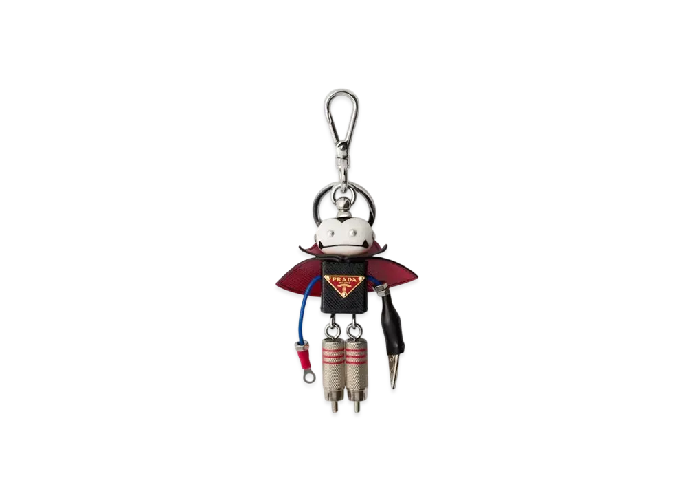プラダ ロボット サフィアーノレザー バッグチャーム "ブラック" 1TR017_2EX2_F0002