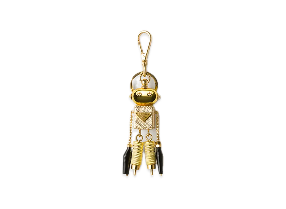 PRADA Robot Saffiano Leather Bag Charm "Gold"