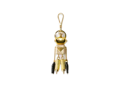 PRADA Robot Saffiano Leather Bag Charm "Gold"
