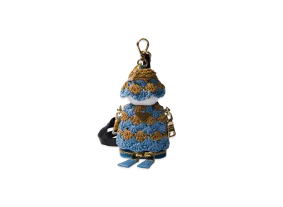 PRADA Soft Robot Crochet Bag Pendant "Light Blue/Camel"