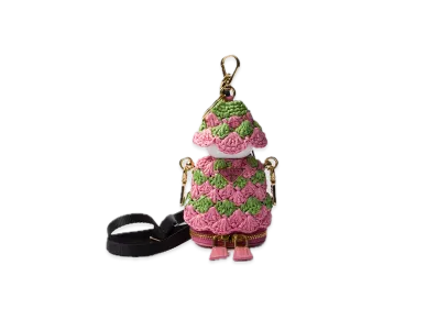 PRADA Soft Robot Crochet Bag Pendant "Pink/Light green"