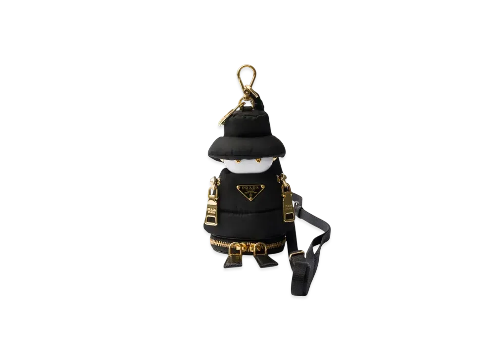 PRADA Soft Robot Re-Nylon Bag Charm "Black"