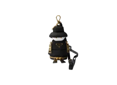 PRADA Soft Robot Re-Nylon Bag Charm "Black"