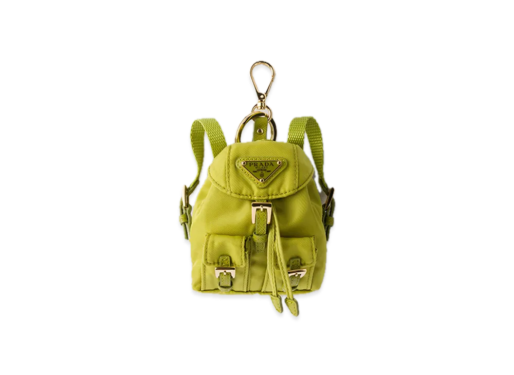 PRADA Mini Icon Re-Nylon Bag Charm "Light green"