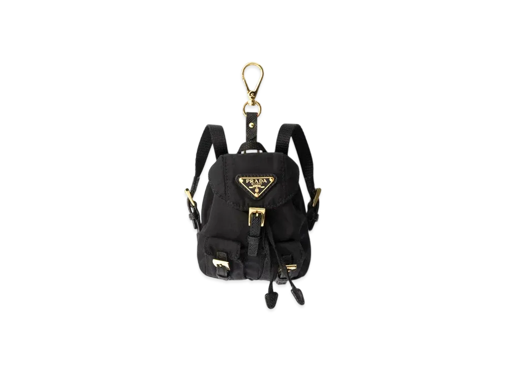 PRADA Mini Icon Re-Nylon Bag Charm "Black"