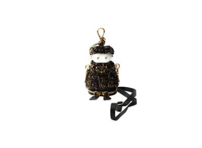 PRADA Soft Robot Knitted Bag Charm With Shoulder Strap "Black/Camel"