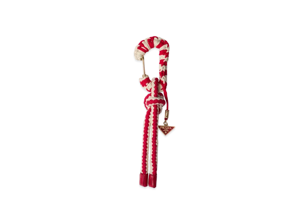 PRADA Cord Bag Pendant "Red/Ivory"