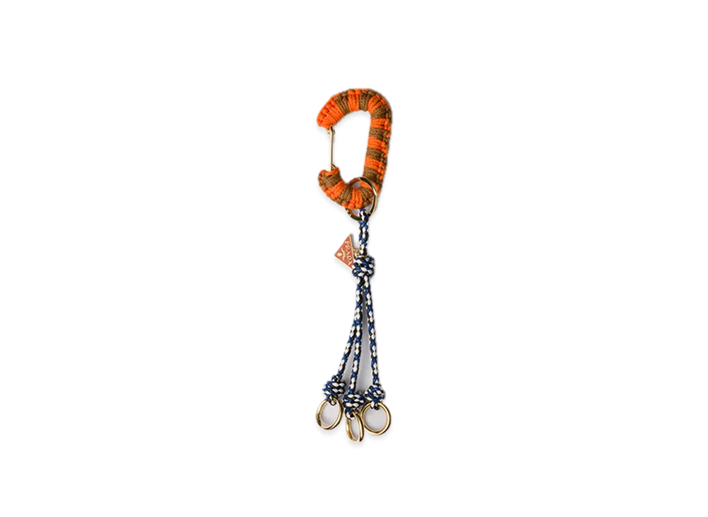 PRADA Cord x Leather Bag Charm "Orange/Camel"