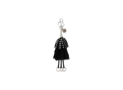 PRADA Women's Calf Hair And Leather Keyring "Black"
