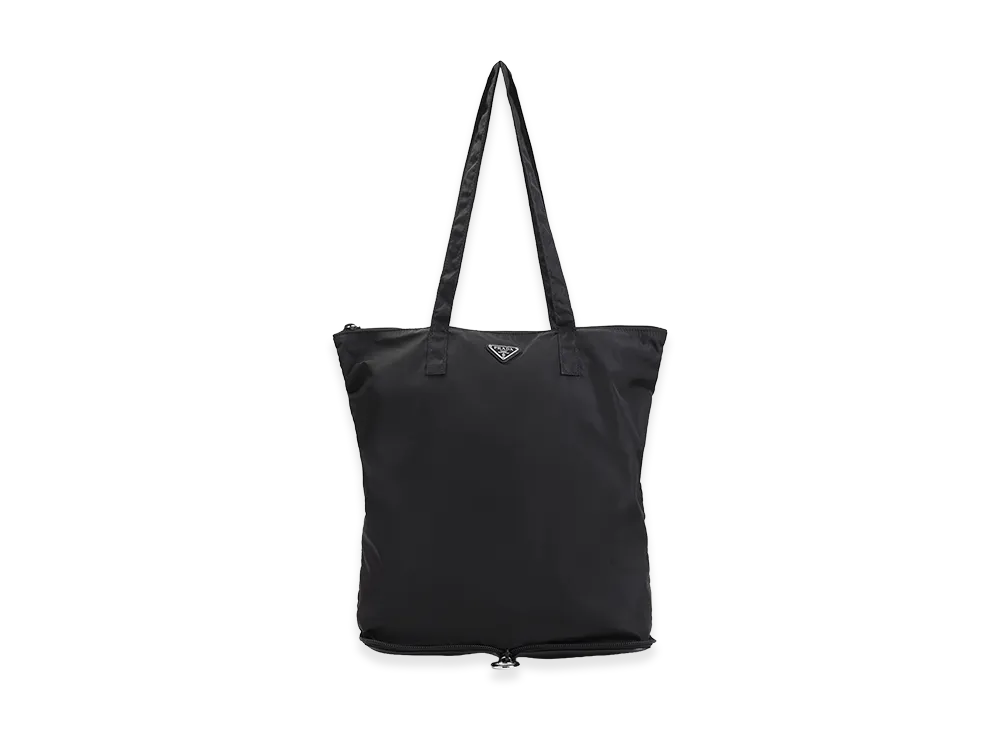 PRADA Women's Nylon Tote Bag With Saffiano Leather Case "Black"