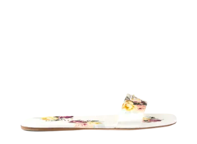 PRADA Women's Printed Satin Slides "Light Beige"