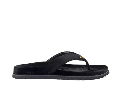 PRADA Women's Velvet Thong Flip-Flops "Black"