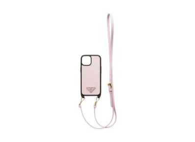 PRADA Saffiano Leather Cover For iPhone 15 "Pink"