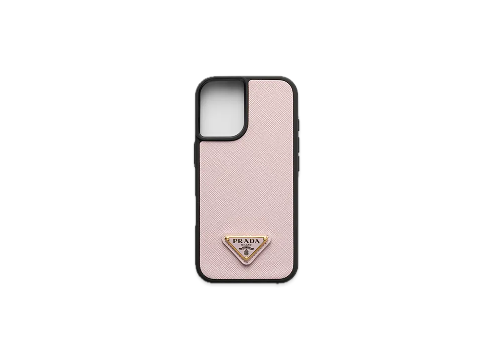 PRADA Saffiano Leather Case for iPhone 16 "Pink"