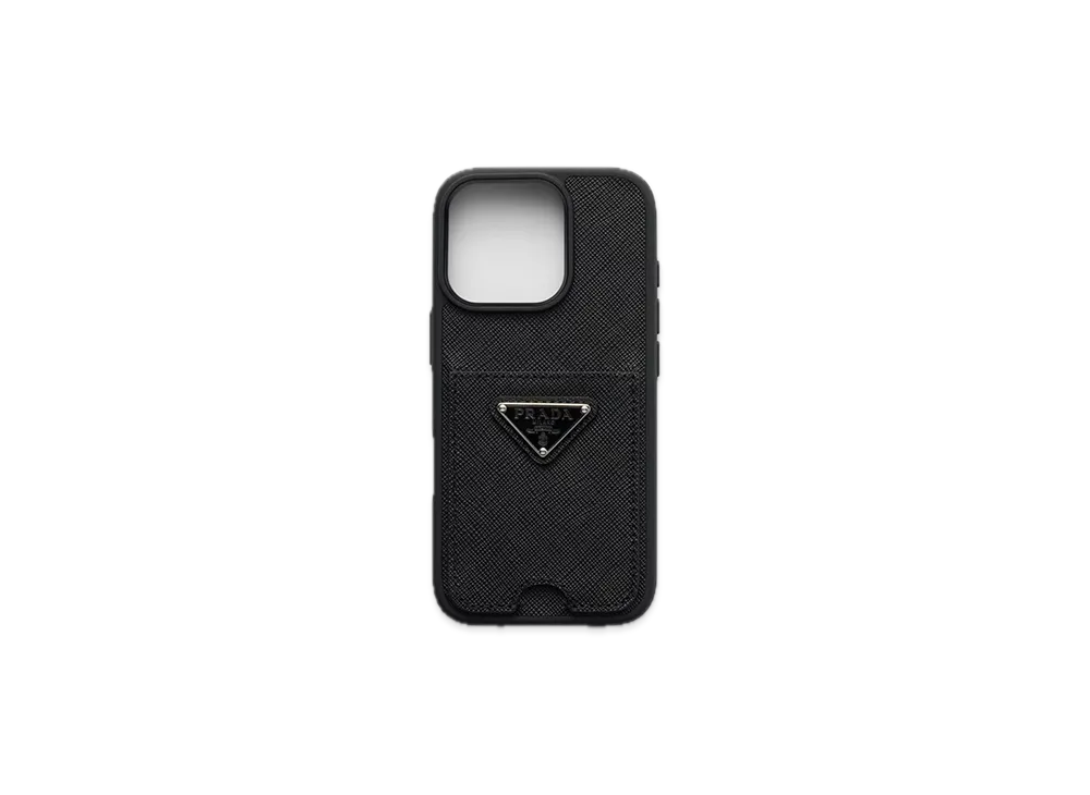 PRADA Saffiano Leather Case for iPhone 16 Pro "Black"