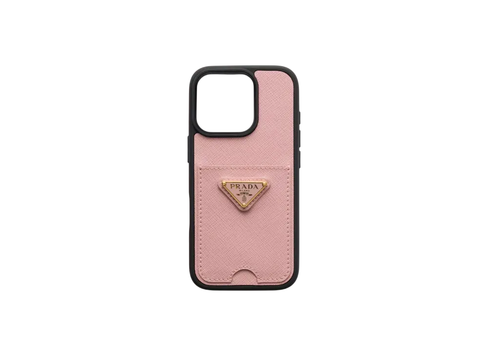 PRADA Saffiano Leather Case For iPhone 16 Pro "Pale Pink"