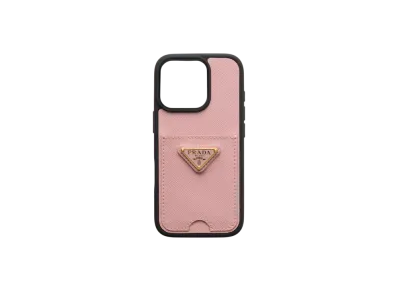 PRADA Saffiano Leather Case For iPhone 16 Pro "Pale Pink"