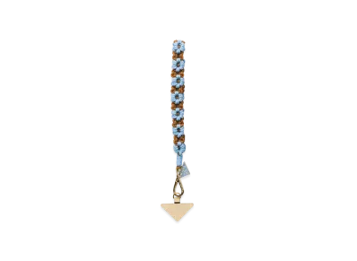 PRADA Crochet Smartphone Wristlet "Light Blue/Camel"