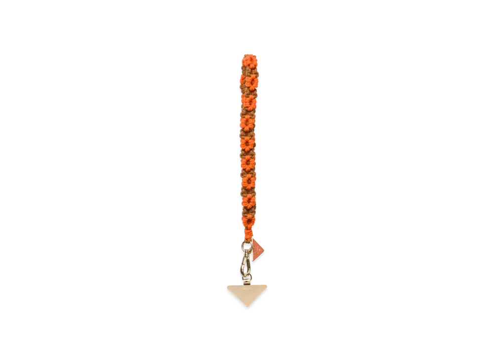 PRADA Crochet Smartphone Wristlet "Orange/Camel"