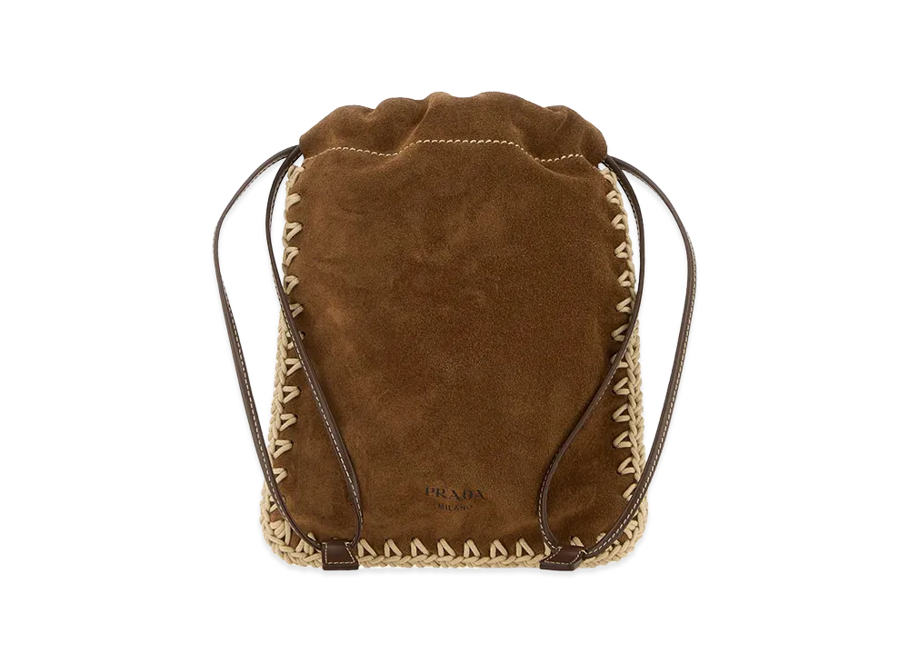 PRADA Wonen's Suede Phone Holder "Brown"
