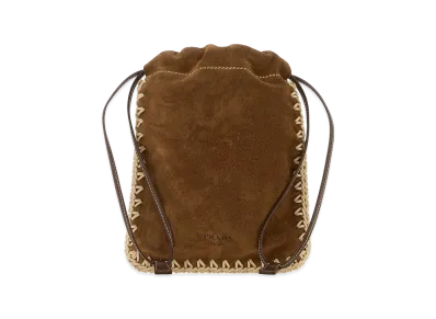 PRADA Wonen's Suede Phone Holder "Brown"