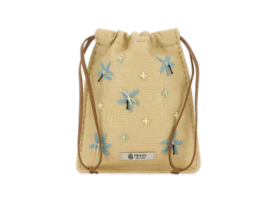 PRADA Wonen's Canvas Phone Holder "Beige/Tan"