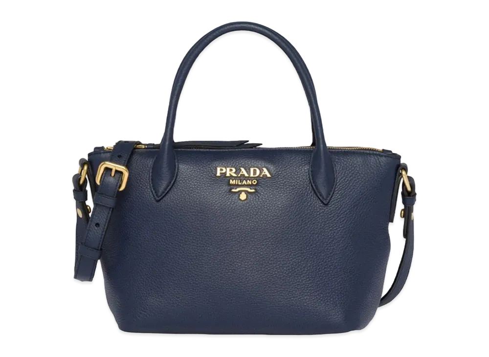 PRADA Leather Handbag "Navy"