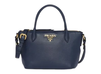 PRADA Leather Handbag "Navy"