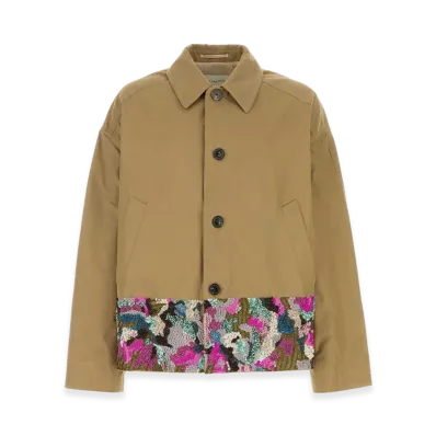 DRIES VAN NOTEN Cotton Robinson Overcoat "Beige/Camel"
