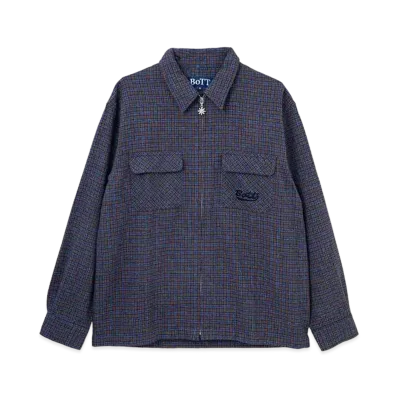 BoTT Zip Up Flannel Shirt "Navy"