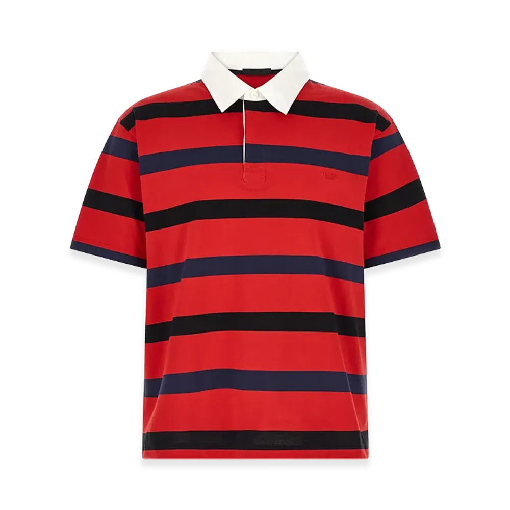 PRADA Striped Polo Shirt "Red"