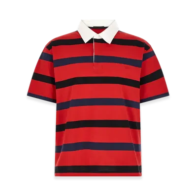 PRADA Striped Polo Shirt "Red"