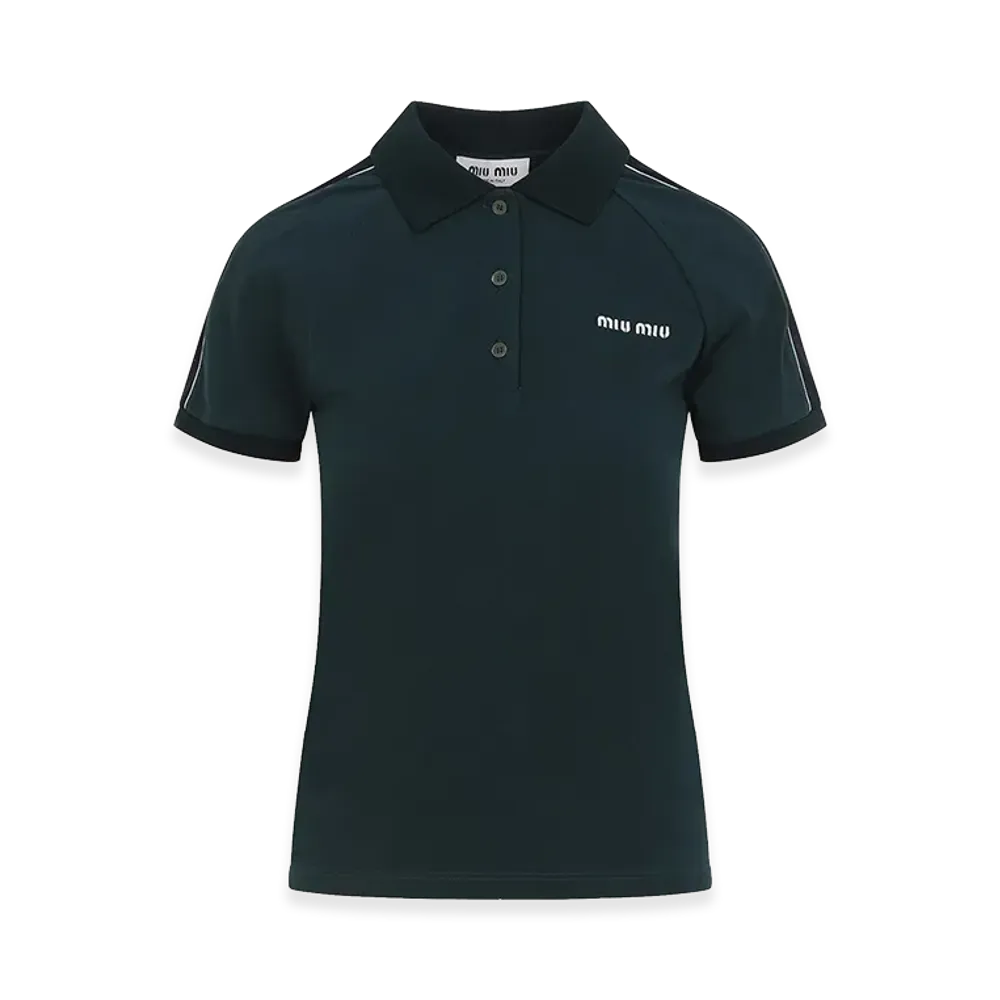 MIU MIU Women's Bottle Cotton Polo Shirt "Green"