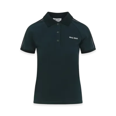 MIU MIU Women's Bottle Cotton Polo Shirt "Green"