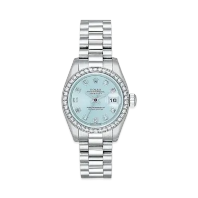 ROLEX Lady-Datejust 10P Diamonds "Ice Blue/Platinum"