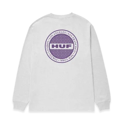 HUF Manhole LS Tee "Ash Grey"