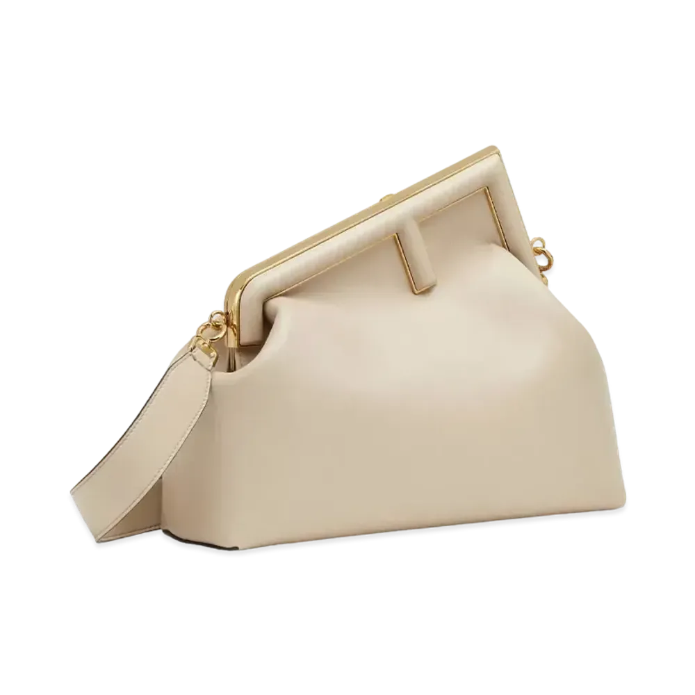 FENDI Fendi First Medium Leather Bag "Gray"