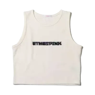 atmos pink Hologram Logo Chibi Tank "White"