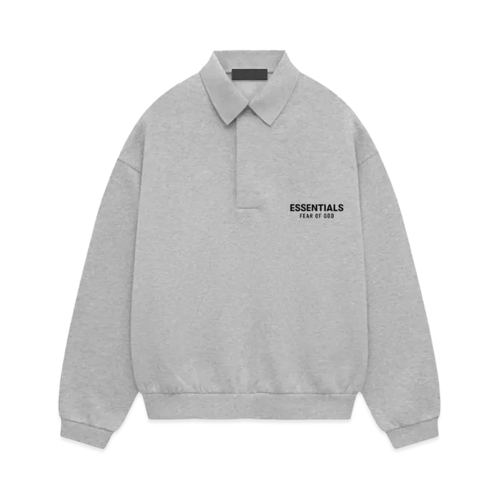 FEAR OF GOD ESSENTIALS Fleece Polo "Light Heather Gray"